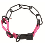 Collar, adjustable, with assembly chain - Stainless steel black