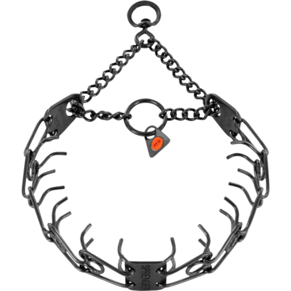 Ultra-Plus Prong Training Collar  – Stainless Steel Black with swivel